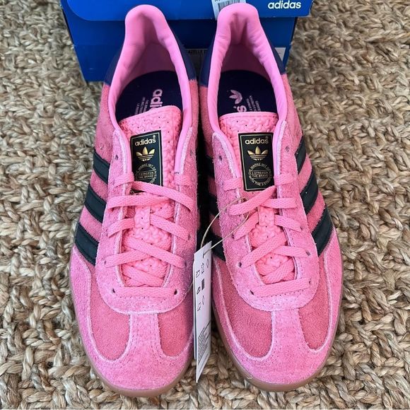 NWT Adidas Gazelle Indoor Sneakers Pink Bliss Gum Sole Women’s Size 5.5 - Picture 12 of 16